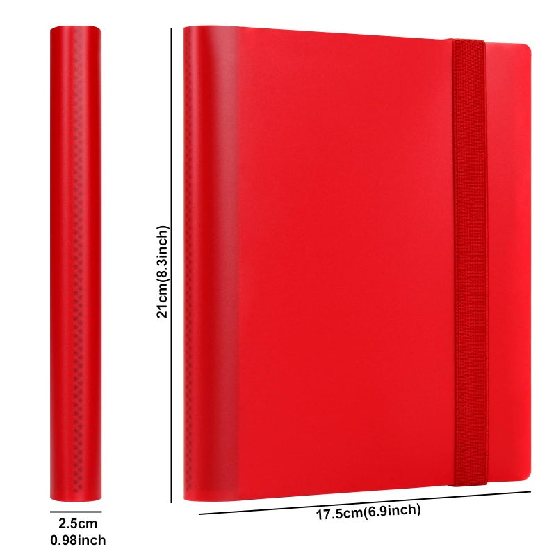 GEAoffice 4 Pocket Card Binder - 2 x 2 Trading Card Collection Album Folder - 160 Side Loading Pocket Binder for TCG MTG Sports Game Cards - هدايا للفتيات جامعي البطاقات (أحمر) - Image 3